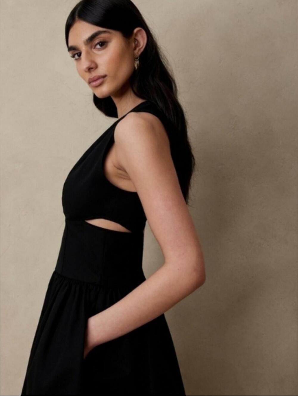 Banana Republic Anisa Cut-Out Mini Dress Black 4P NWOT party cocktail evening - Picture 3 of 8